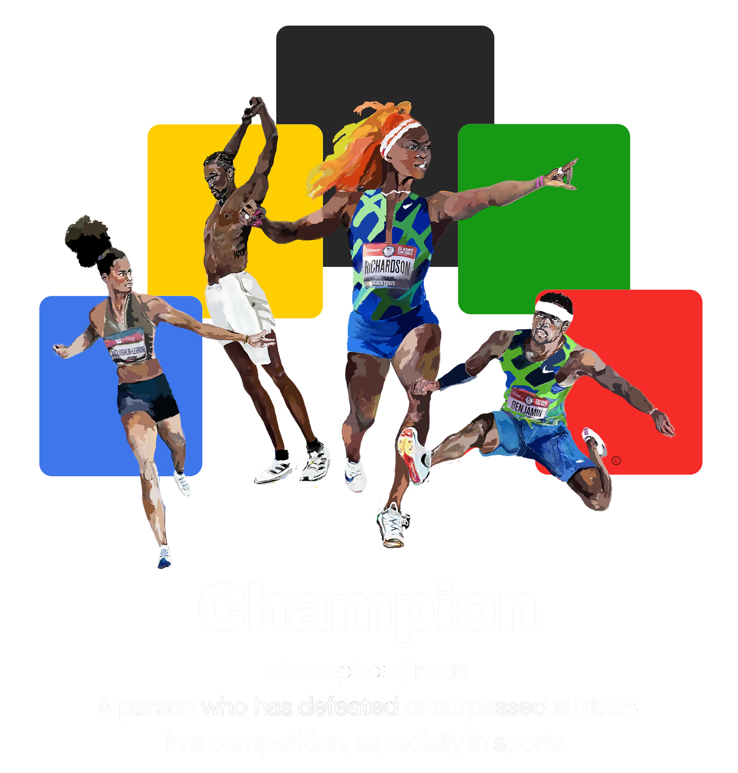 Olympic Track Stars Digital Art Print