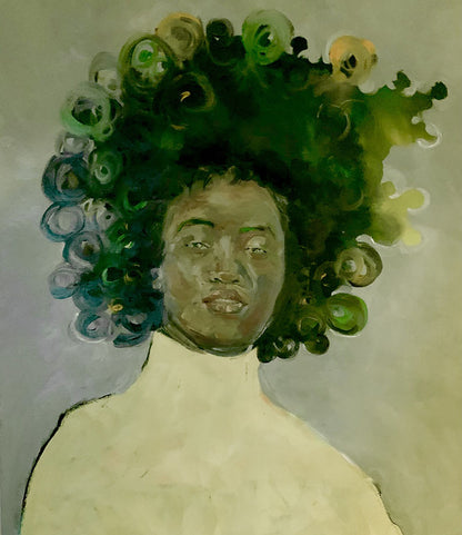 Digital Art Print - Curly Hair Girl