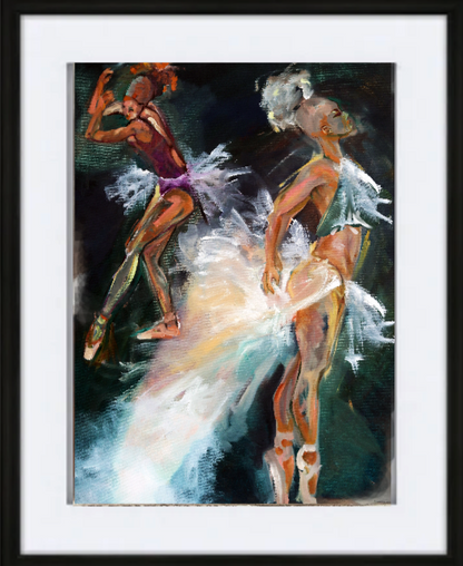 Dancing Ballerinas Digital Art Print