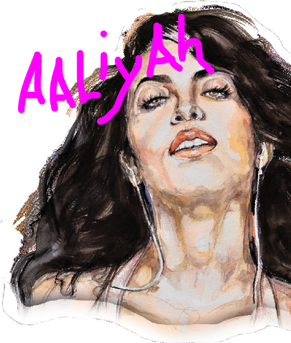Digital print of Fan Art of singer Aaliyah 