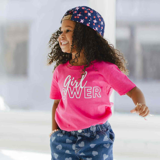 Child wearing Pink Girl Power Tee