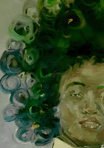 Digital Art Print - Curly Hair Girl