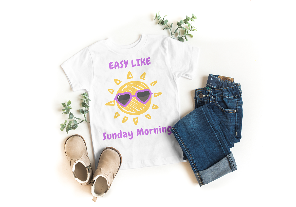WHITE TEE - Easy Like Sunday Morning
