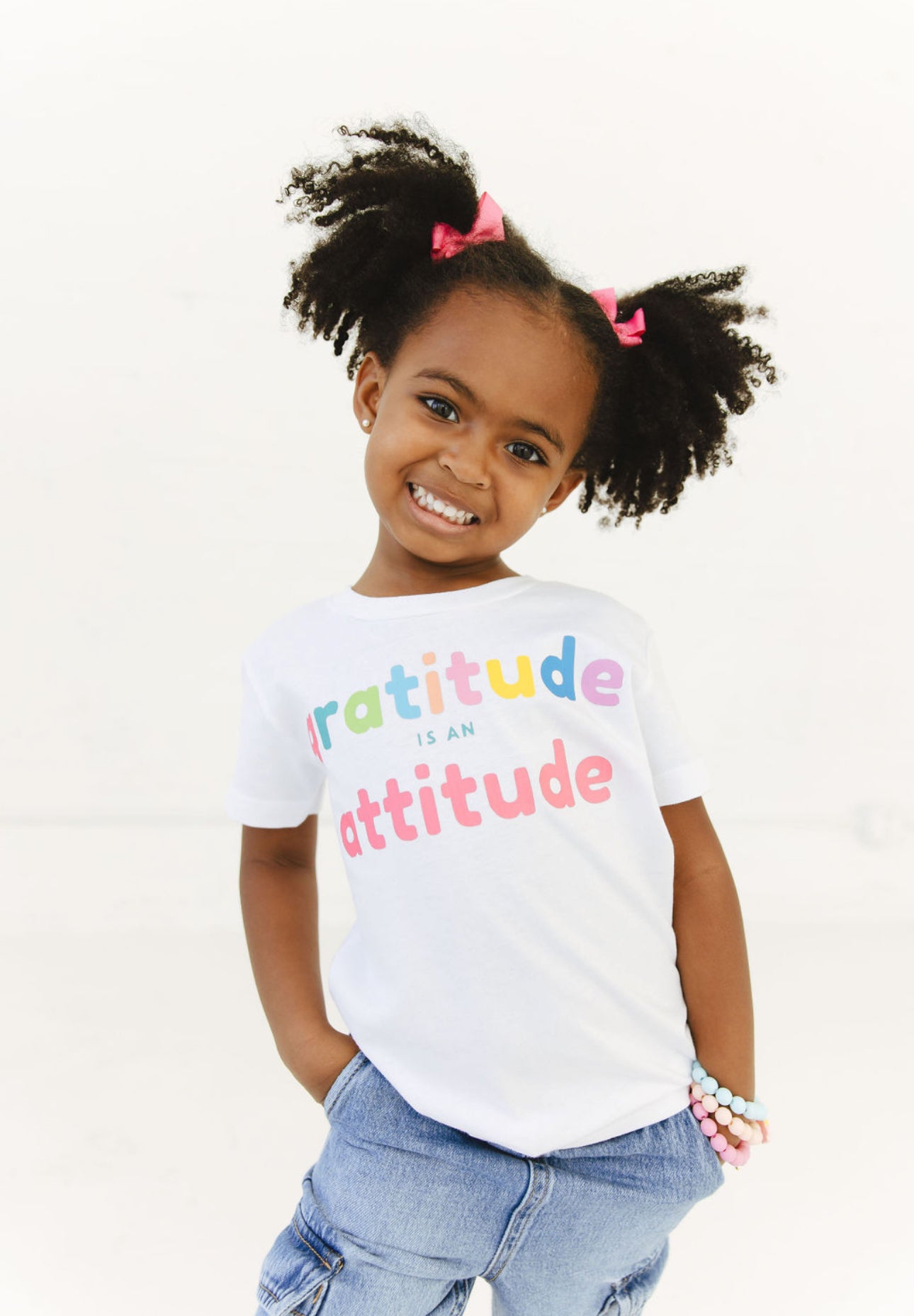 Graphic Tee - Girl wearing Gratitude Tee