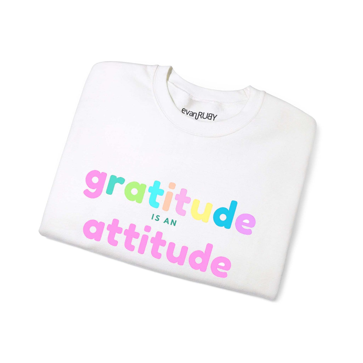Graphic Tee - Folded Gratitude is Attitude  White Tee