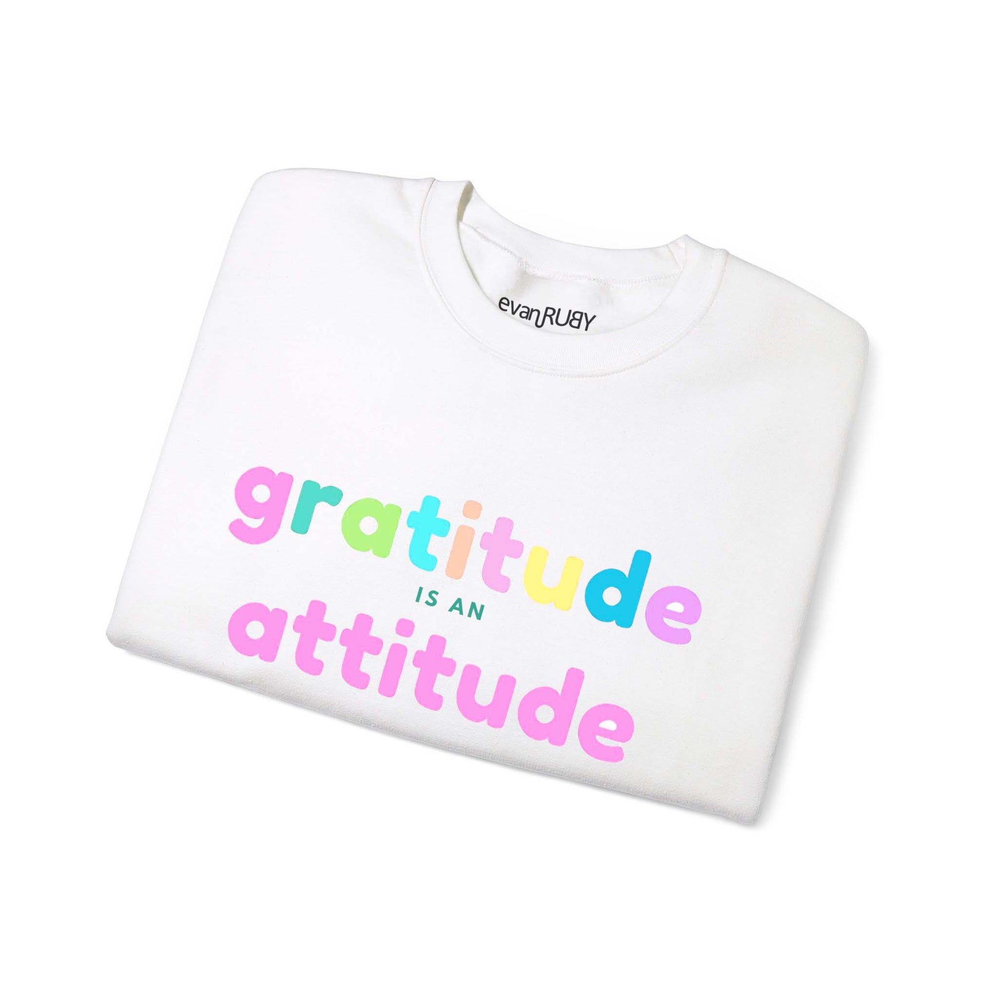 Graphic Tee - Folded Gratitude is Attitude  White Tee