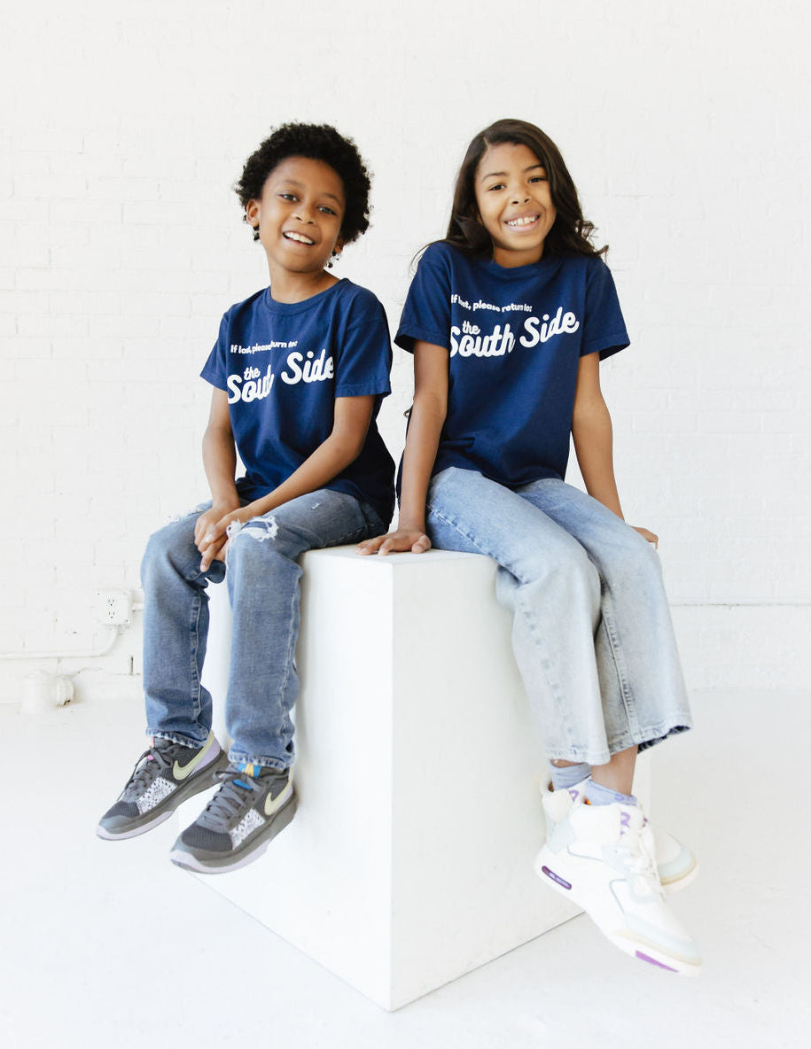 Graphic Tee - Kids wearing Blue Southside Tees
