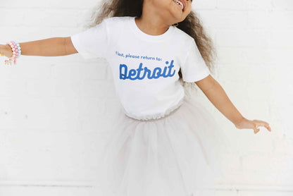 Graphic Tee - Child wearing If Lost Return to Detroit White Tee