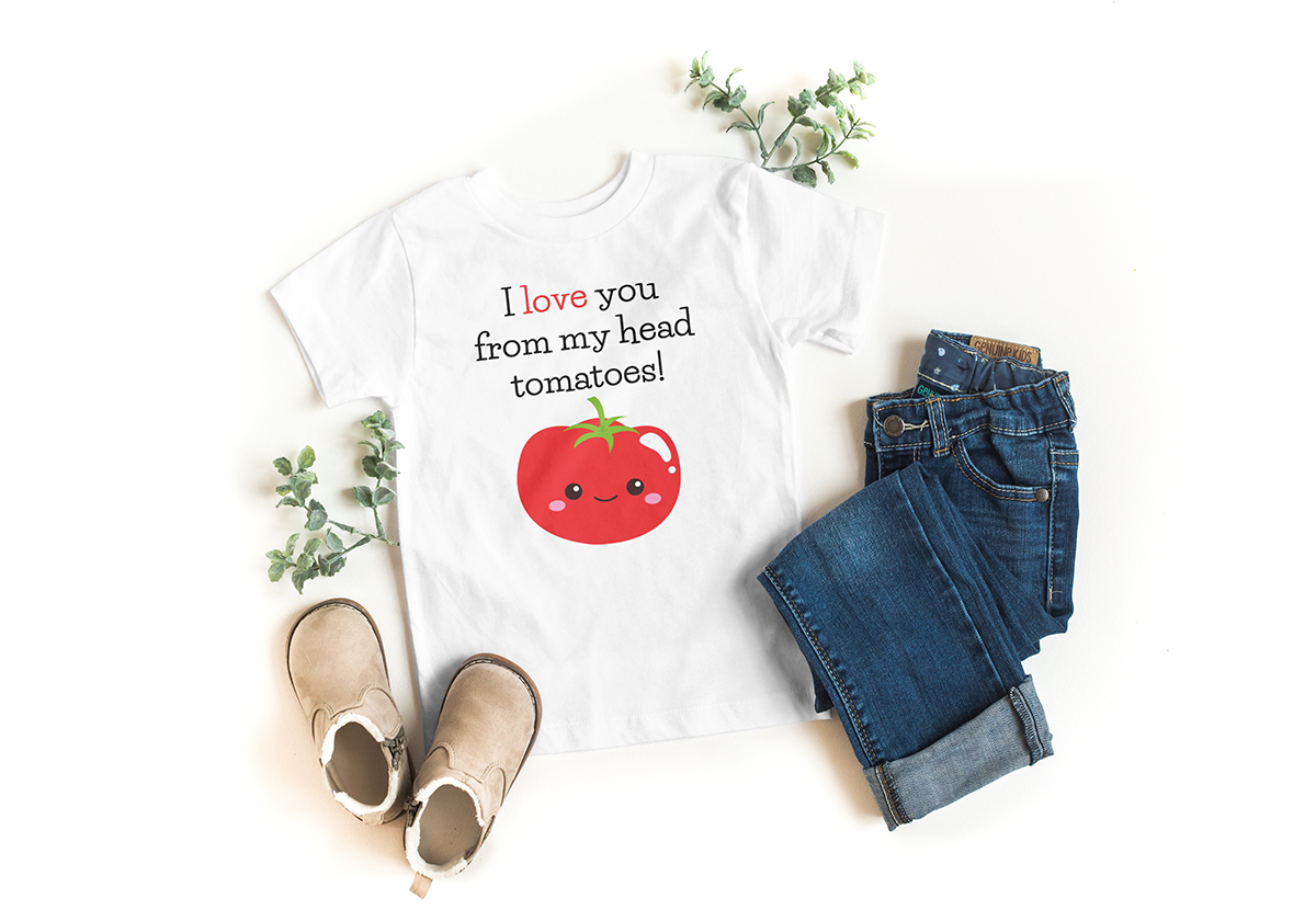 WhIte Tee-I love you Tomatoe