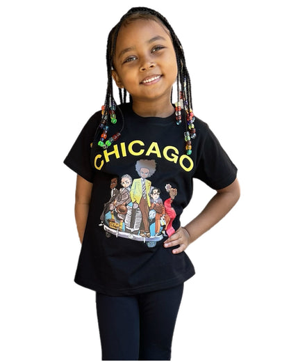 Child wearing Chicago Morning Tee shirt