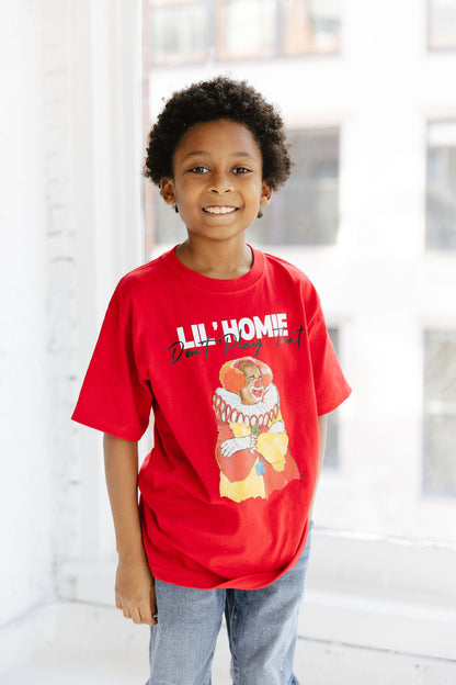 Boy wearing Red L'il Homie Tee