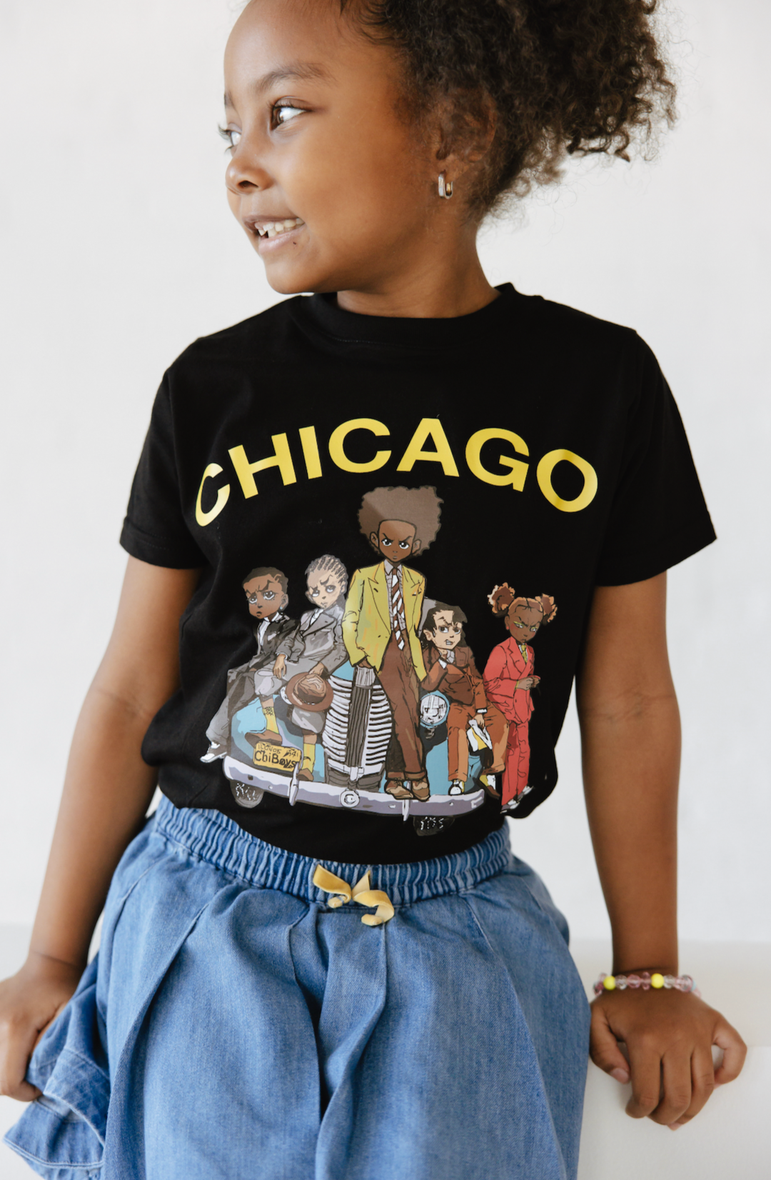 Child wearing Chicago Design Tee