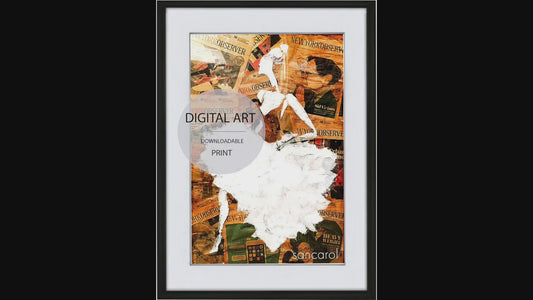 Golden Ballerina Digital Art Print